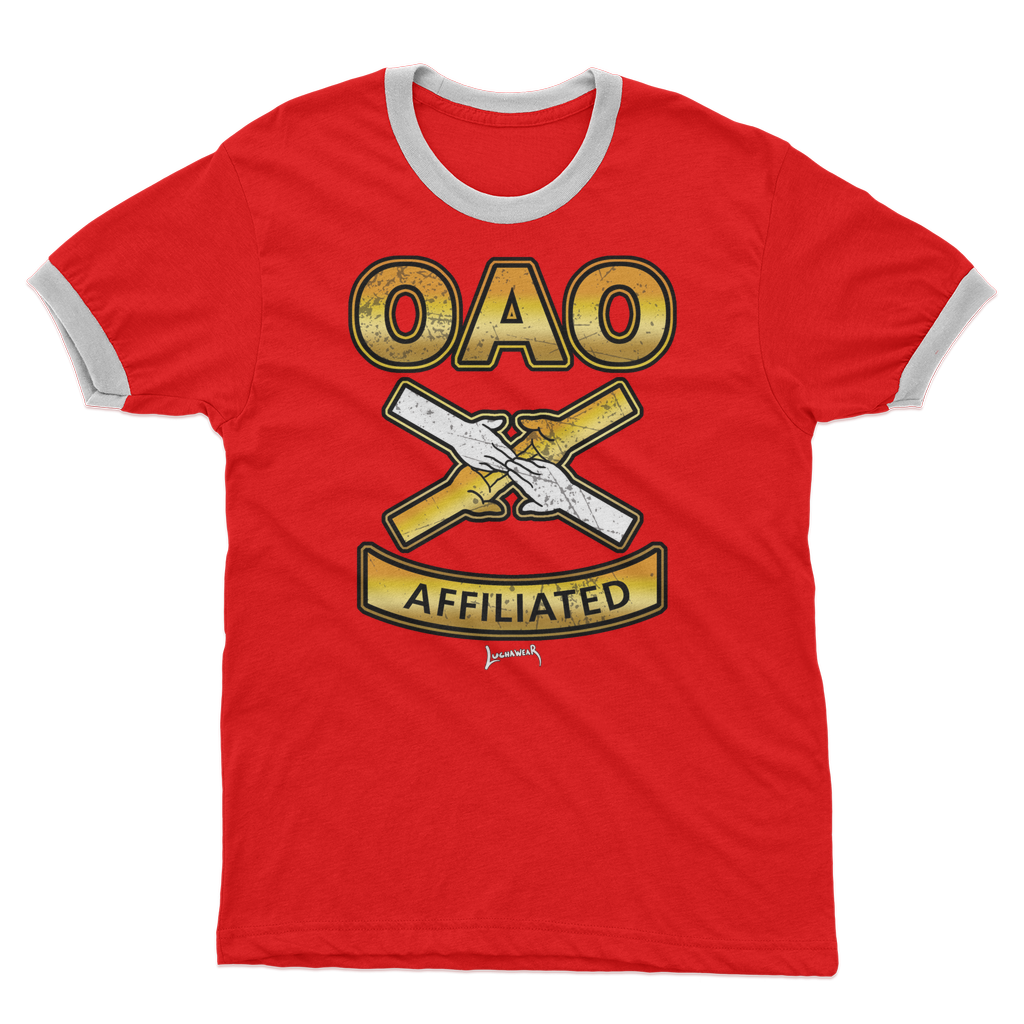 Over All Obstacles (USA) "Coat of Arms" Ringer Tee